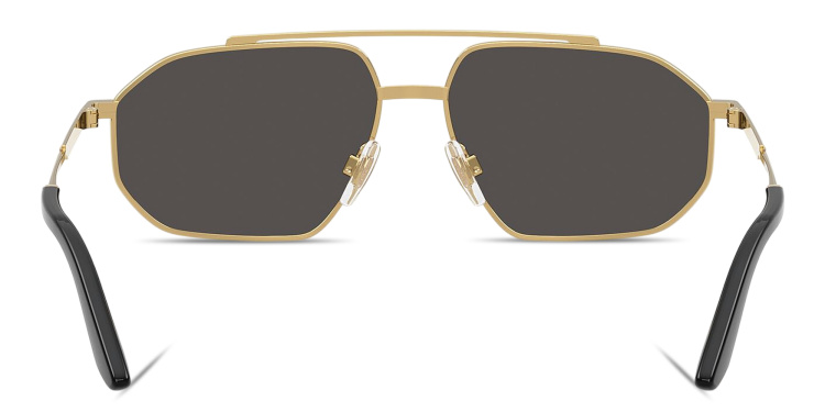 Shop Dolce & Gabbana Engraved Logo Pilot Sunglasses in Silver online.