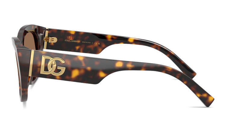 Shop Dolce & Gabbana DG Cat-Eye Sunglasses in Havana online.