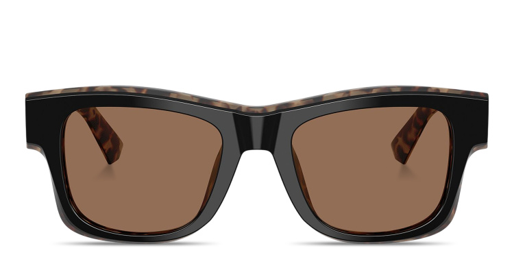 Shop Dolce & Gabbana Logo Signature Square Sunglasses in Black online.