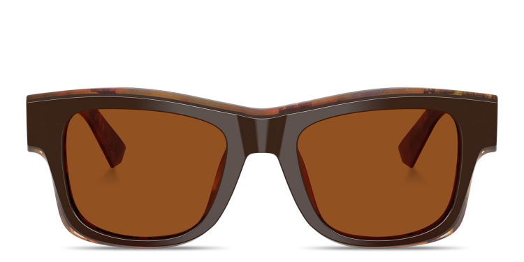 Shop Dolce & Gabbana Logo Signature Square Sunglasses in Brown online.