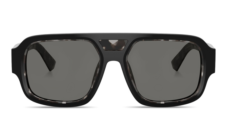 Shop Dolce & Gabbana Logo Signature Square Sunglasses in Black online.