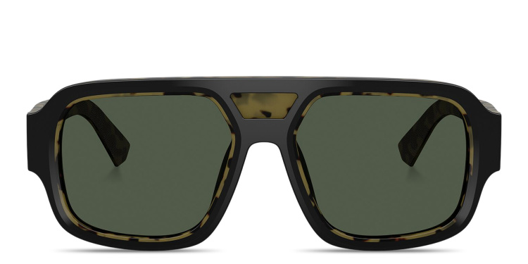 Shop Dolce & Gabbana Logo Signature Square Sunglasses in Black online.