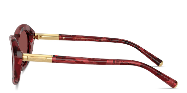 Shop Dolce & Gabbana Engraved Logo Oval Sunglasses in Havana online.