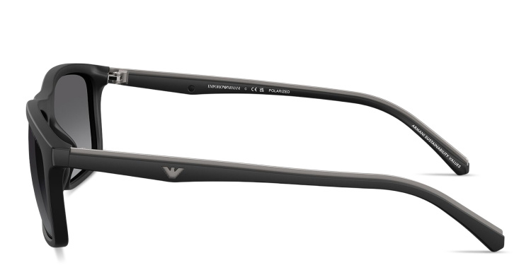 Shop Emporio Armani Eagle Logo Pillow Sunglasses in Black online.