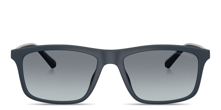 Shop Emporio Armani Eagle Logo Pillow Sunglasses in Blue online.