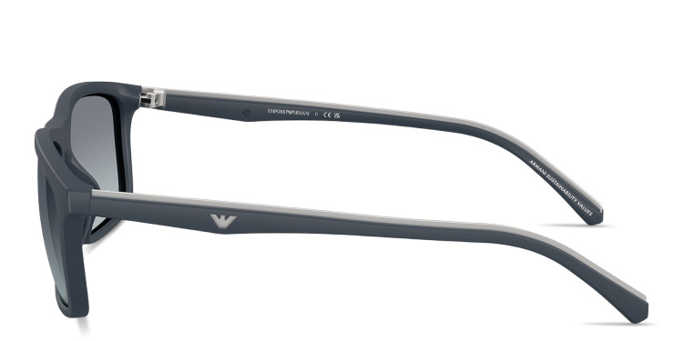 Shop Emporio Armani Eagle Logo Pillow Sunglasses in Blue online.