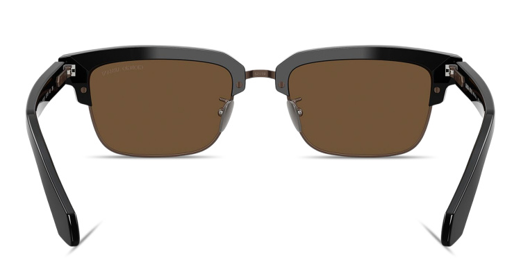 تسوق نظارات شمسية مستطيلة بتوقيع العلامة جورجو أرماني بلون أسود أونلاين.