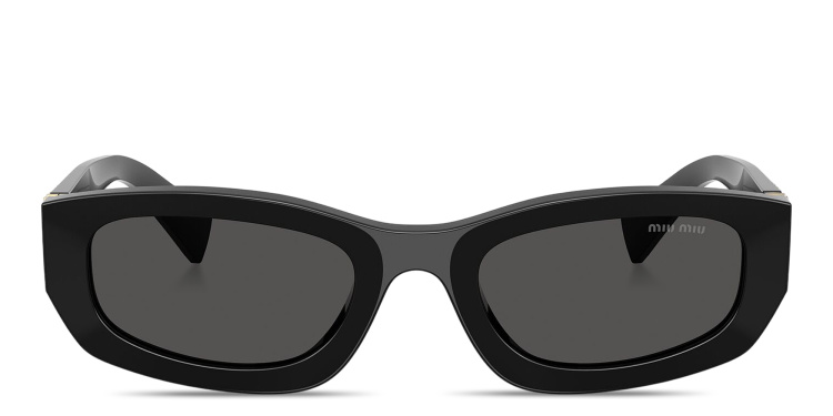 تسوق نظارات شمسية غير منتظمة بشعار العلامة العمودي ميو ميو بلون أسود أونلاين.