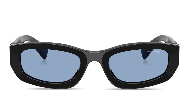 تسوق نظارات شمسية غير منتظمة بشعار العلامة العمودي ميو ميو بلون أسود أونلاين.