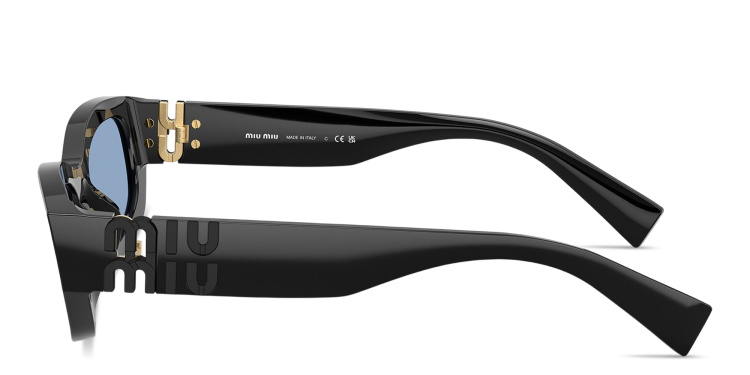 تسوق نظارات شمسية غير منتظمة بشعار العلامة العمودي ميو ميو بلون أسود أونلاين.