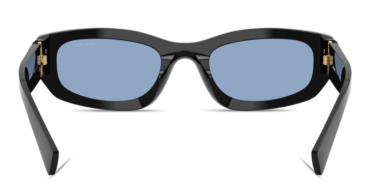 تسوق نظارات شمسية غير منتظمة بشعار العلامة العمودي ميو ميو بلون أسود أونلاين.