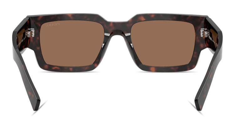Shop PRADA Symbole Rectangle Sunglasses in Tortoise online.