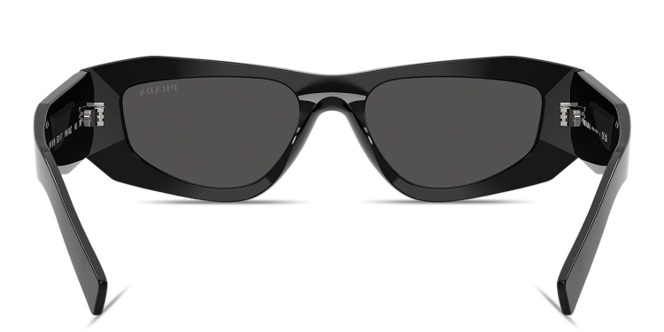 Shop PRADA Symbole Pillow Sunglasses in Black online.