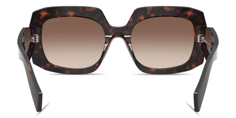 Shop PRADA Symbole Oversized Wide Square Sunglasses in Tortoise online.