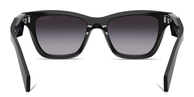 Shop PRADA Logo Signature Butterfly Sunglasses in Black online.
