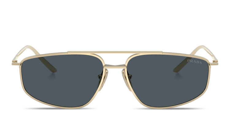 تسوق نظارات شمسية طراز بيلو بتوقيع العلامة برادا بلون ذهبي أونلاين.