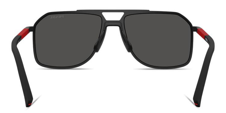 تسوق نظارات شمسية طراز أفياتور بتوقيع العلامة برادا لينيا روسا بلون أسود أونلاين.