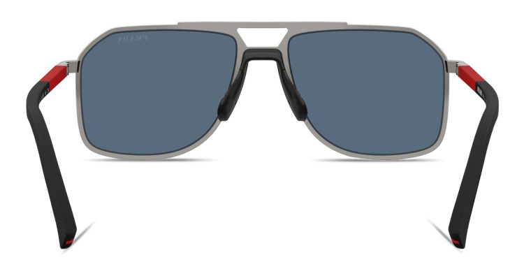 تسوق نظارات شمسية طراز أفياتور بتوقيع العلامة برادا لينيا روسا بلون رصاصي أونلاين.