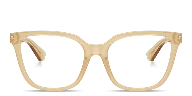 تسوق نظارات طبية مربّعة بالشعار المنقوش بربري بلون أصفر أونلاين.