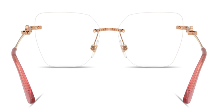 تسوق نظارات طبية واسعة طراز كات آي بدون إطار بشعار دي جي دولتشي آند غابانا بلون ذهبي أونلاين.