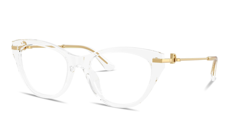 Shop Dolce & Gabbana DG Butterfly Eyeglasses in Clear online.