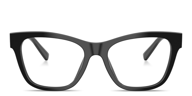 Shop Dolce & Gabbana DG Logo Square Eyeglasses in Black online.