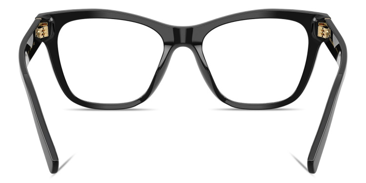 Shop Dolce & Gabbana DG Logo Square Eyeglasses in Black online.