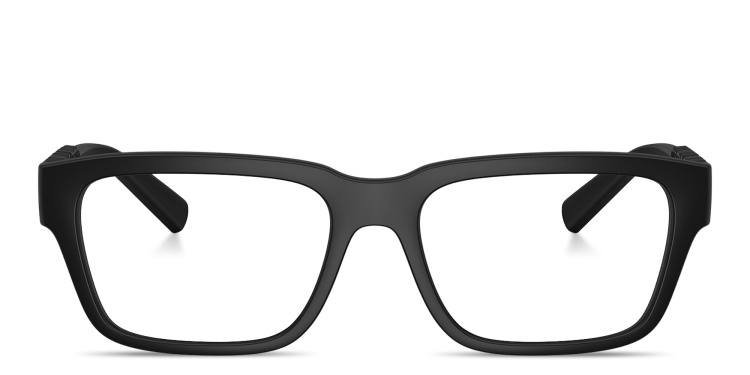 Shop Dolce & Gabbana Logo Signature Unisex Rectangle Eyeglasses in Black online.