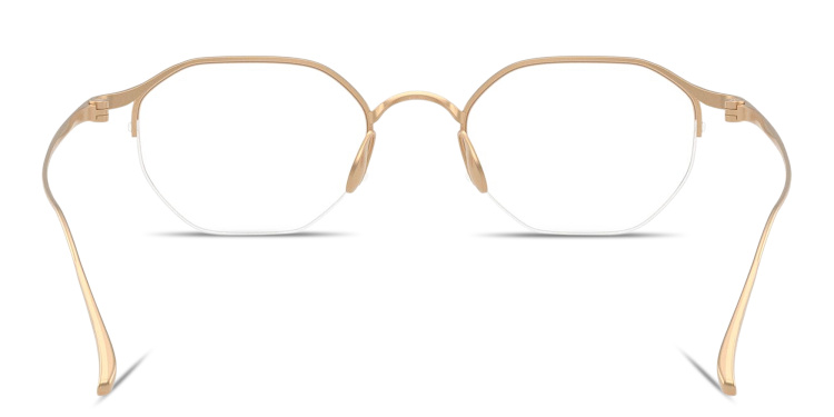 تسوق نظارات طبية بنصف إطار غير منتظم بتوقيع العلامة جورجو أرماني بلون ذهبي أونلاين.