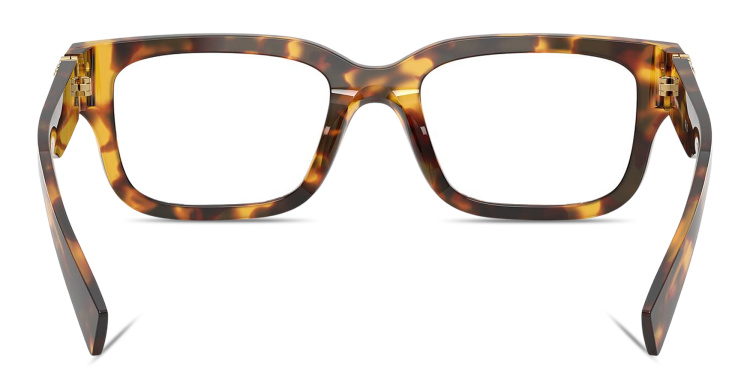 Shop MIU MIU Vertical Logo Square Eyeglasses in Havana online.