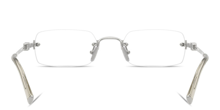 تسوق نظارات طبية مستطيلة بدون إطار بشعار العلامة العمودي ميو ميو بلون فضي أونلاين.