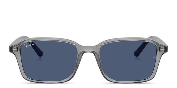 Shop Ray-Ban Embossed Logo Kids Square Sunglasses in Grey online.