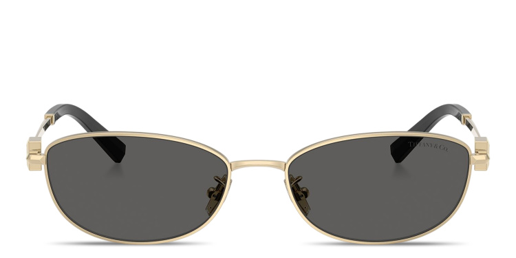 Shop TIFFANY Tiffany T Unisex Oval Sunglasses in Gold online.
