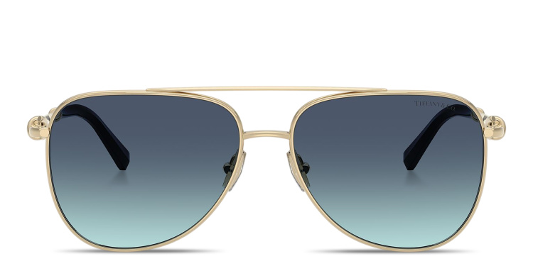 Shop TIFFANY Knot Pilot Sunglasses in Gold online.