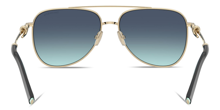 Shop TIFFANY Knot Pilot Sunglasses in Gold online.