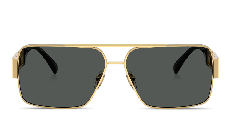 تسوق نظارات شمسية غريكا بإطار مستطيل فيرزاتشي بلون ذهبي أونلاين.