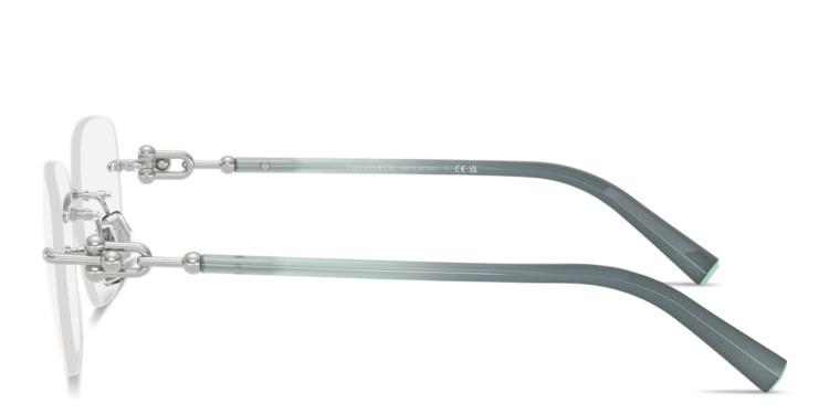 Shop TIFFANY Tiffany HardWear Unisex Rimless Square Eyeglasses in Silver online.