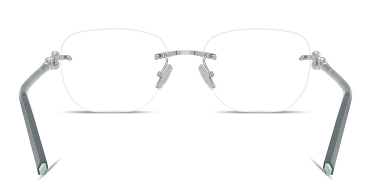 Shop TIFFANY Tiffany HardWear Unisex Rimless Square Eyeglasses in Silver online.
