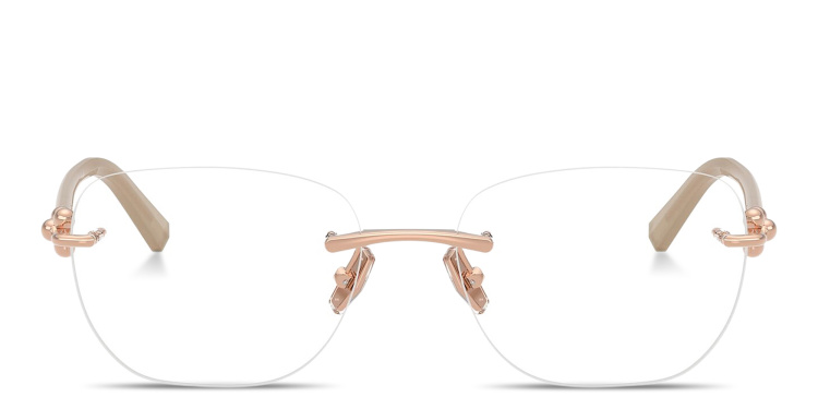 Shop TIFFANY Tiffany HardWear Unisex Rimless Square Eyeglasses in Gold online.