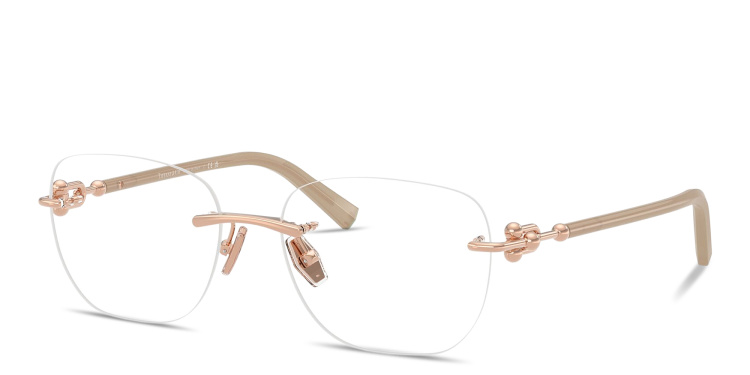 Shop TIFFANY Tiffany HardWear Unisex Rimless Square Eyeglasses in Gold online.