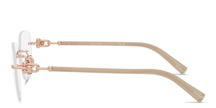 Shop TIFFANY Tiffany HardWear Unisex Rimless Square Eyeglasses in Gold online.
