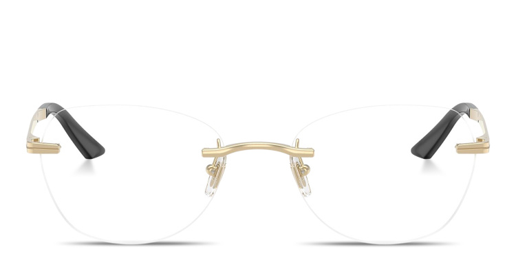 تسوق نظارات طبية غير منتظمة واسعة بدون إطار بالشعار المنقوش فيرزاتشي بلون ذهبي أونلاين.