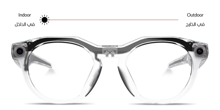 تسوق نظارات شمسية ميتا HSTN ليميتد إيدشن ترانزيشنز بإطار دائري للجنسين اوكلي بلون شفاف أونلاين.