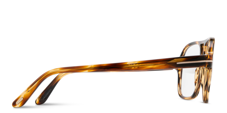 Shop TOM FORD T Logo Wide Aviator Eyeglasses in Havana online.