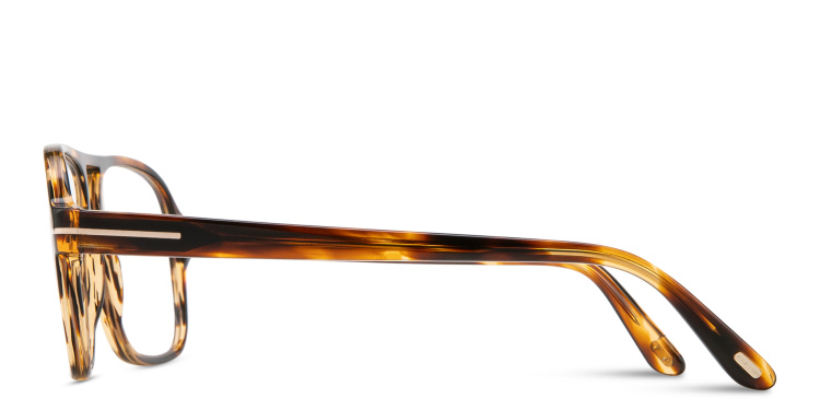 Shop TOM FORD T Logo Wide Aviator Eyeglasses in Havana online.