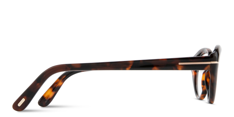 Shop TOM FORD T Logo Oval Eyeglasses in Havana online.
