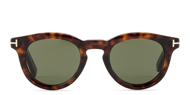 Shop TOM FORD Icon Round Sunglasses in Havana online.