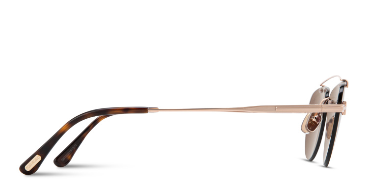 Shop TOM FORD Astor Rimless Pilot Sunglasses in Gold online.