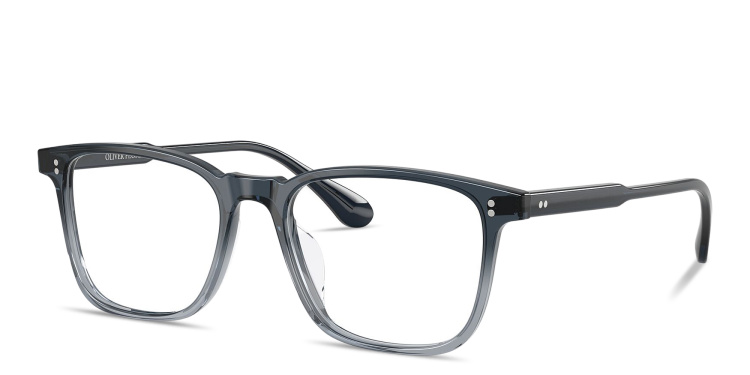 Shop OLIVER PEOPLES Tillen Unisex Rectangle Eyeglasses in Blue online.