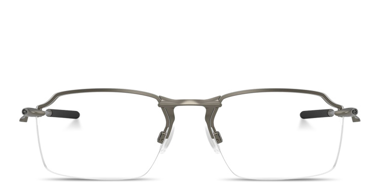 Shop Oakley Tailback 2.0 Wide Half-Rim Rectangle Eyeglasses in Gunmetal online.